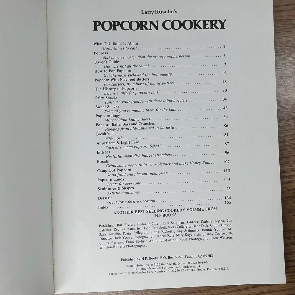 HP Books Popcorn Cookery Larry Kusche Vintage 1977 Softcover Retro Cookbook OS